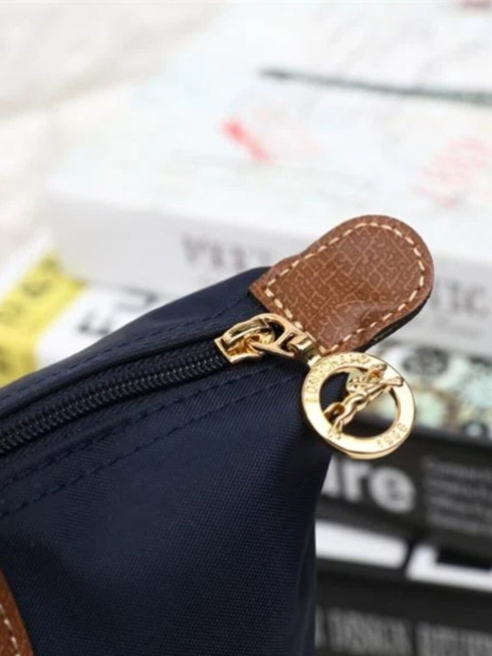 Foldable Tote • Blue • Everyday Handbag - Picture 5 of 10